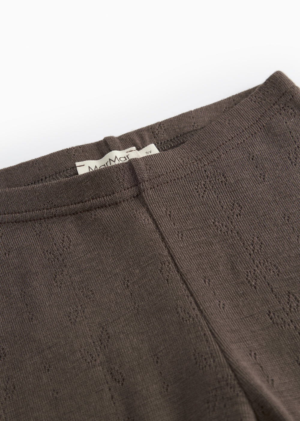 Uld leggings med pointelle-mønster og elastik i taljen, mørk Terre