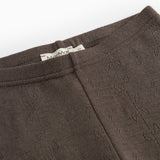 Uld leggings med pointelle-mønster og elastik i taljen, mørk Terre