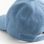 Arlo kasket i lyseblå denim med knap øverst og MarMar Copenhagen-logo