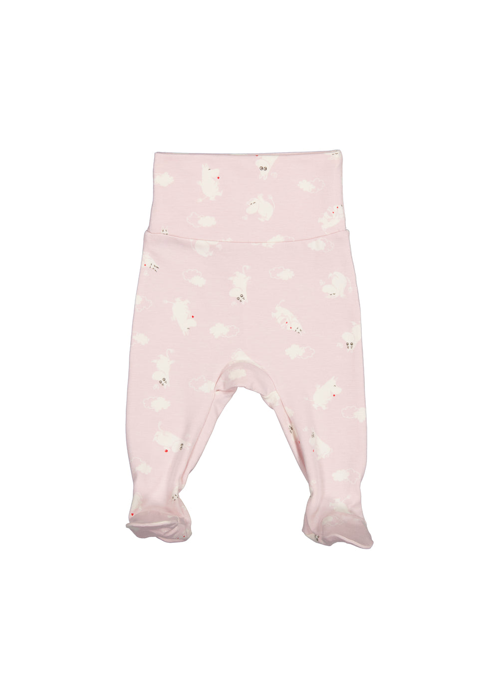 Lyserøde babybukser med Moomin-print og smalle ben