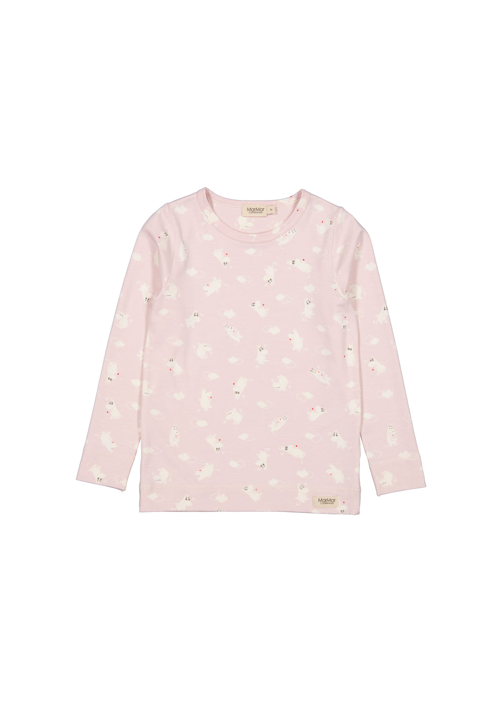 Lyserøs langærmet pyjamas-top med allover print