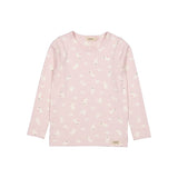 Lyserøs langærmet pyjamas-top med allover print