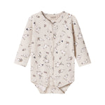 Langærmet babybody med Moomin-print i lyse farver