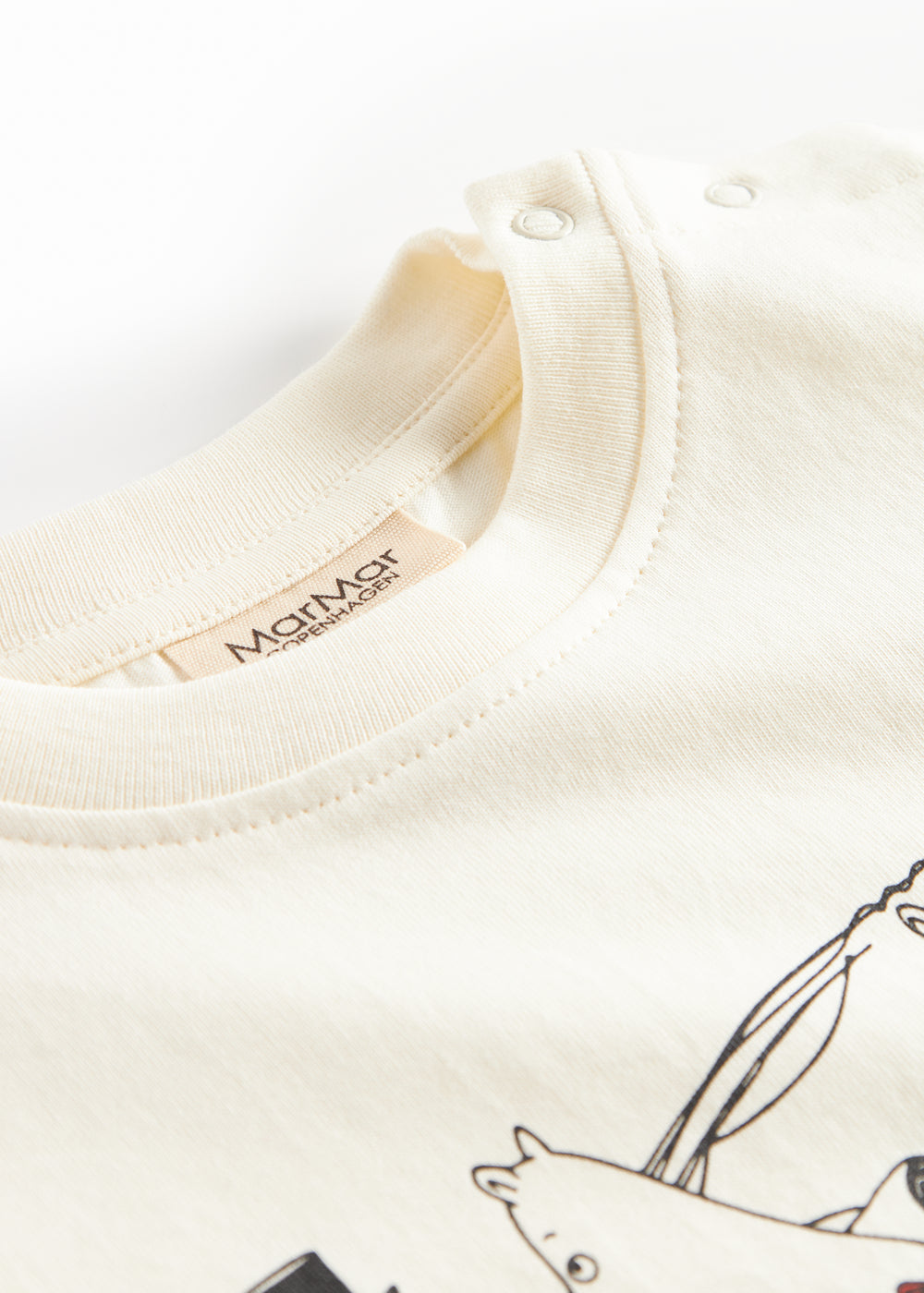 Off-white børne-T-shirt med rund hals og indvendigt mærke
