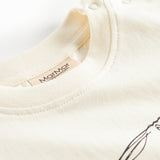 Off-white børne-T-shirt med rund hals og indvendigt mærke