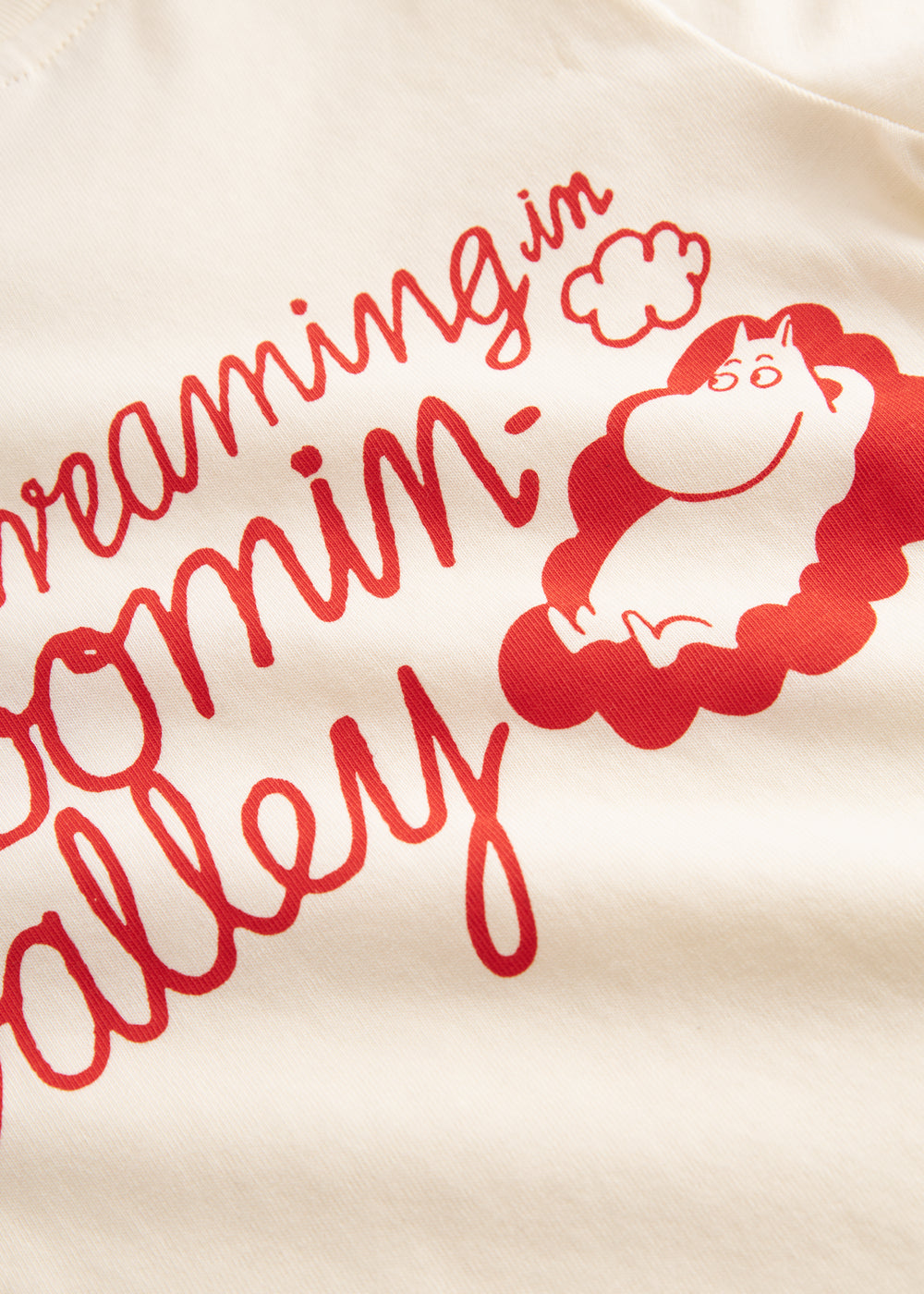 Råhvid baby-T-shirt med Mumin-print