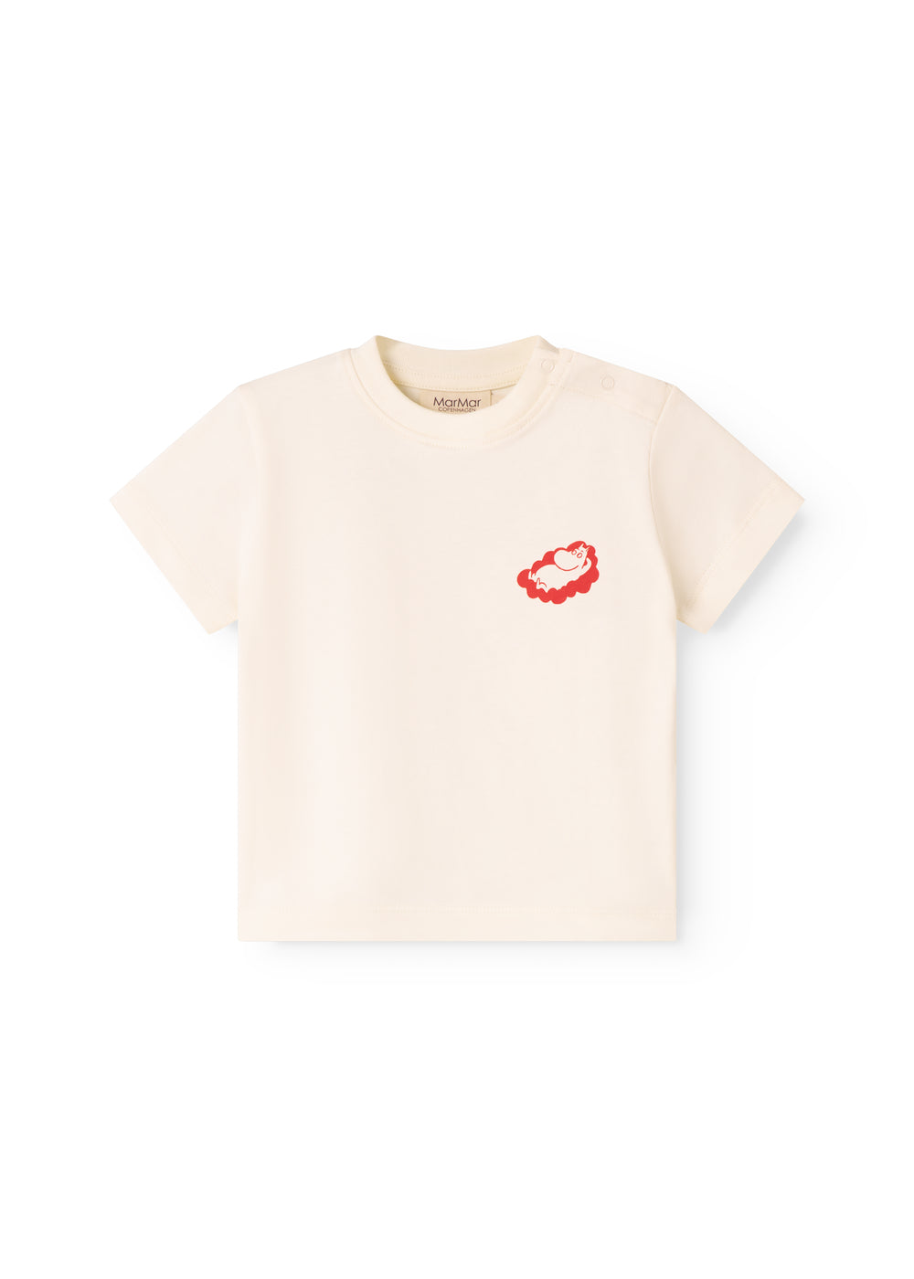 Råhvid baby-T-shirt med Mumin-print på brystet