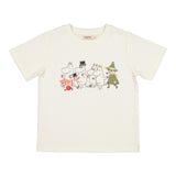 Hvid T-shirt (flad) med Moomin-figurprint foran
