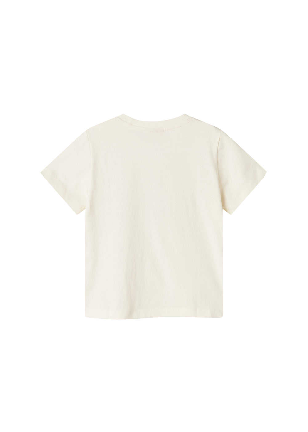 Børne-T-shirt offwhite uden synligt tryk på bagsiden