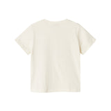 Børne-T-shirt offwhite uden synligt tryk på bagsiden