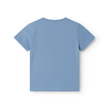 Kortærmet t-shirt til børn med broderet patch med The Groke fra Moomin