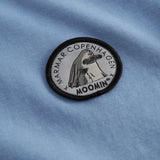 Kortærmet t-shirt til børn med broderet patch med The Groke fra Moomin