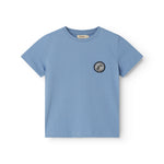 Kortærmet t-shirt til børn med broderet patch med The Groke fra Moomin