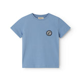 Kortærmet t-shirt til børn med broderet patch med The Groke fra Moomin