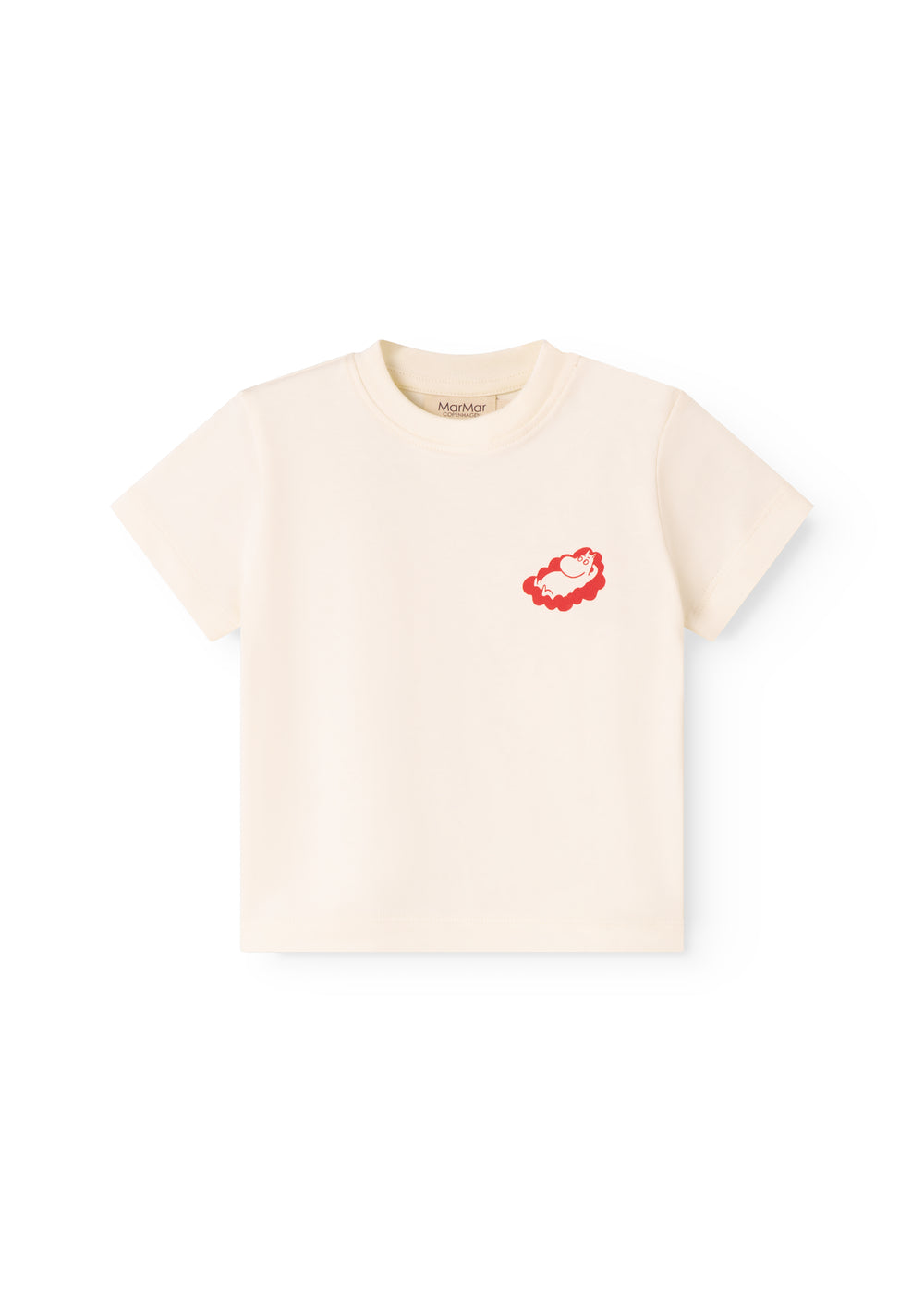 Råhvid børne-T-shirt med Mumin-print på brystet