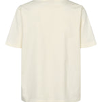 Cremefarvet T-shirt med rund hals og enkel ryg uden synligt tryk