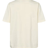Cremefarvet T-shirt med rund hals og enkel ryg uden synligt tryk