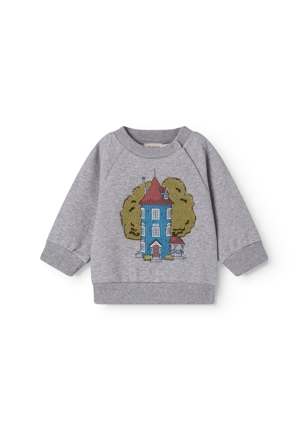 Grå sweatshirt til baby med Moomin hus print