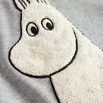 Børnetrøje med langt ærme og Moomin-motiv i blød teddy-stof