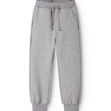 Grå sweatbukser med snørelukning i taljen og elastiske benafslutninger