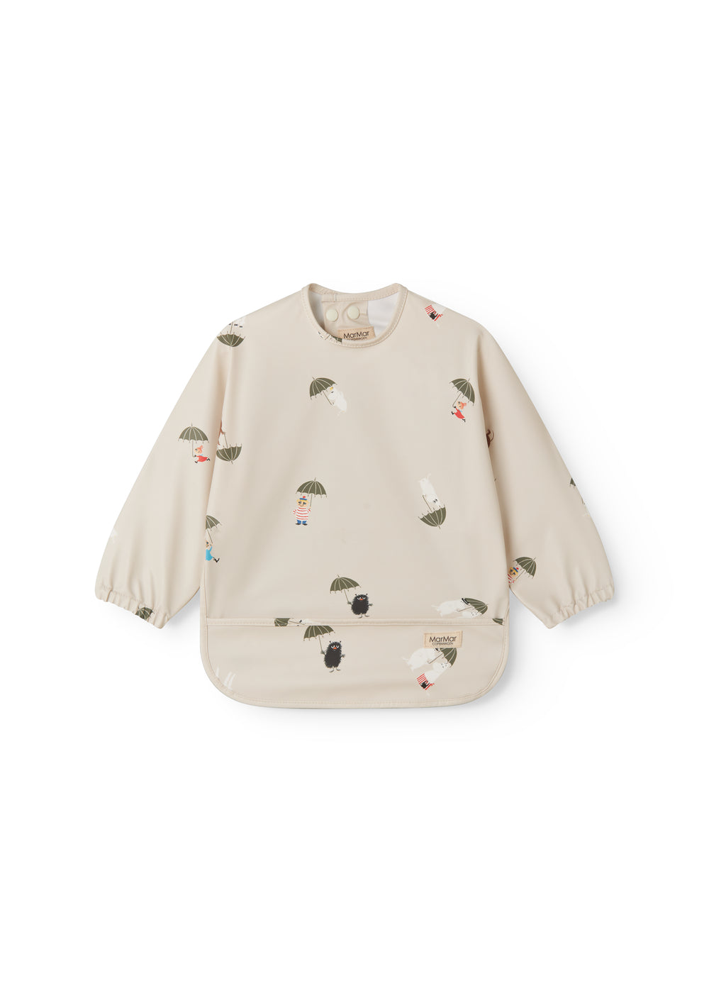 Langærmet spiseforklæde til børn med Moomin print
