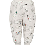Hvide termobukser med Moomin-motiv, ribkant ved ankler