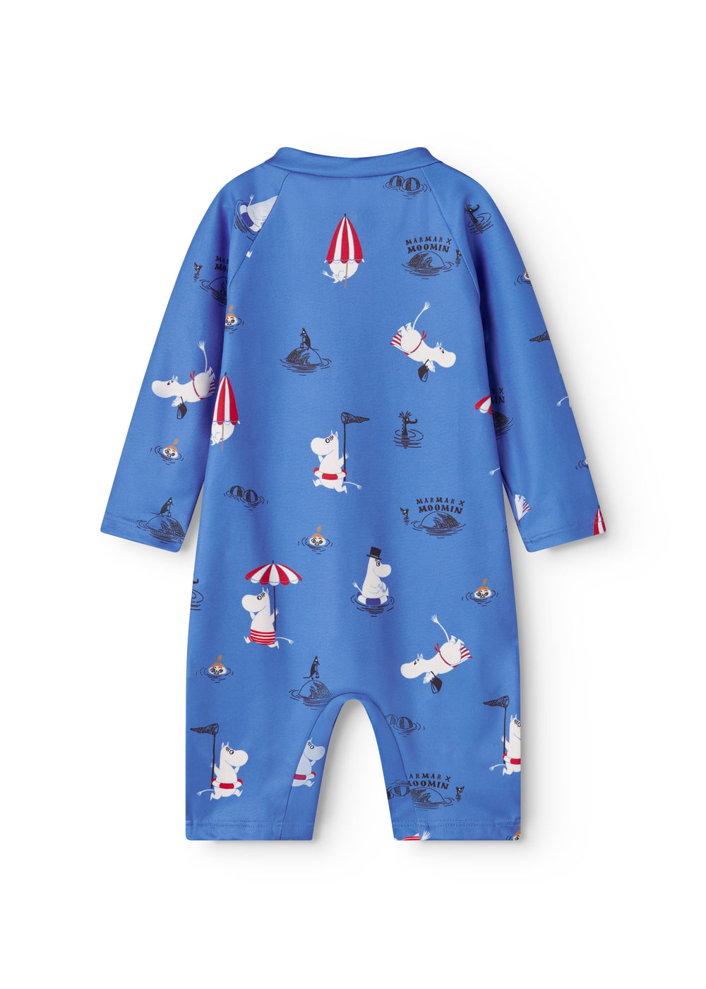 Blå bade heldragt til børn med Moomin print