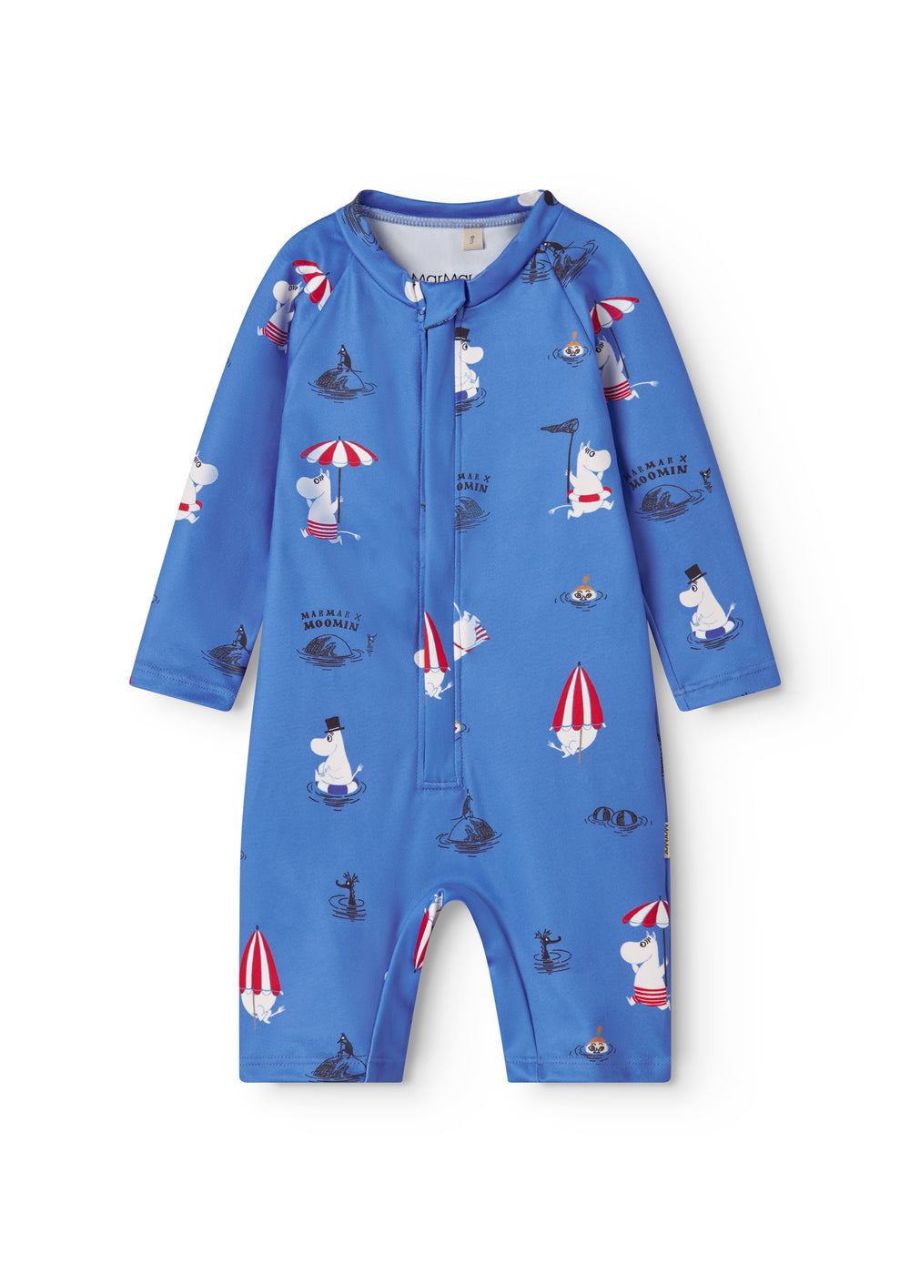 Blå bade heldragt til børn med Moomin print