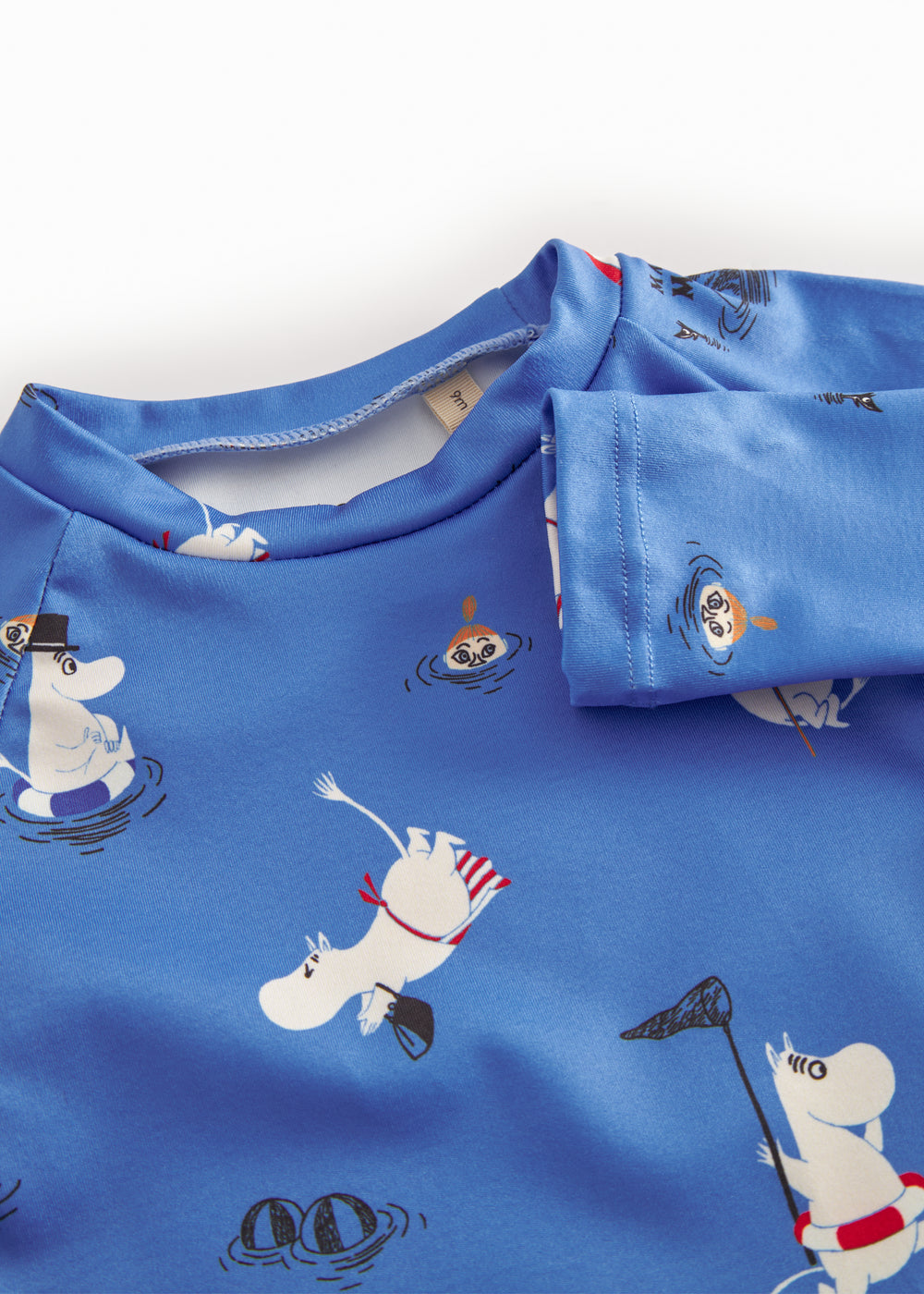 Blå badetrøje til børn med Moomin print