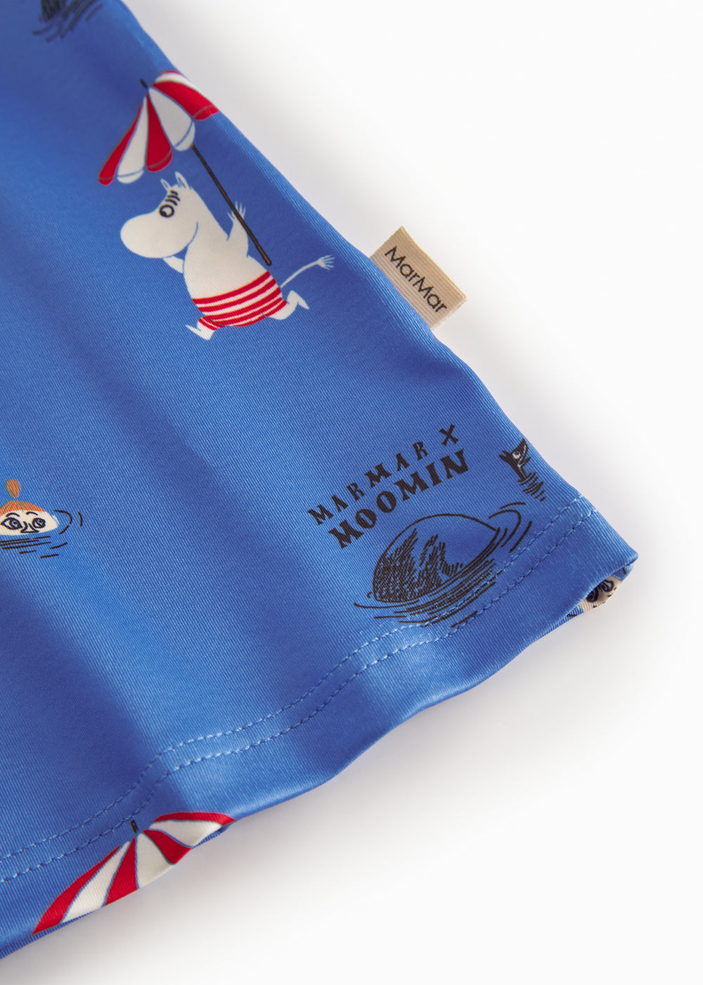 Blå badetrøje til børn med Moomin print