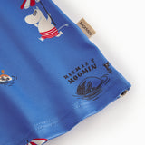 Blå badetrøje til børn med Moomin print