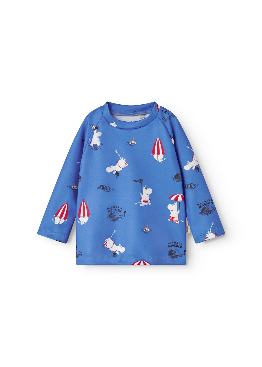 Blå badetrøje til børn med Moomin print