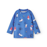 Blå badetrøje til børn med Moomin print
