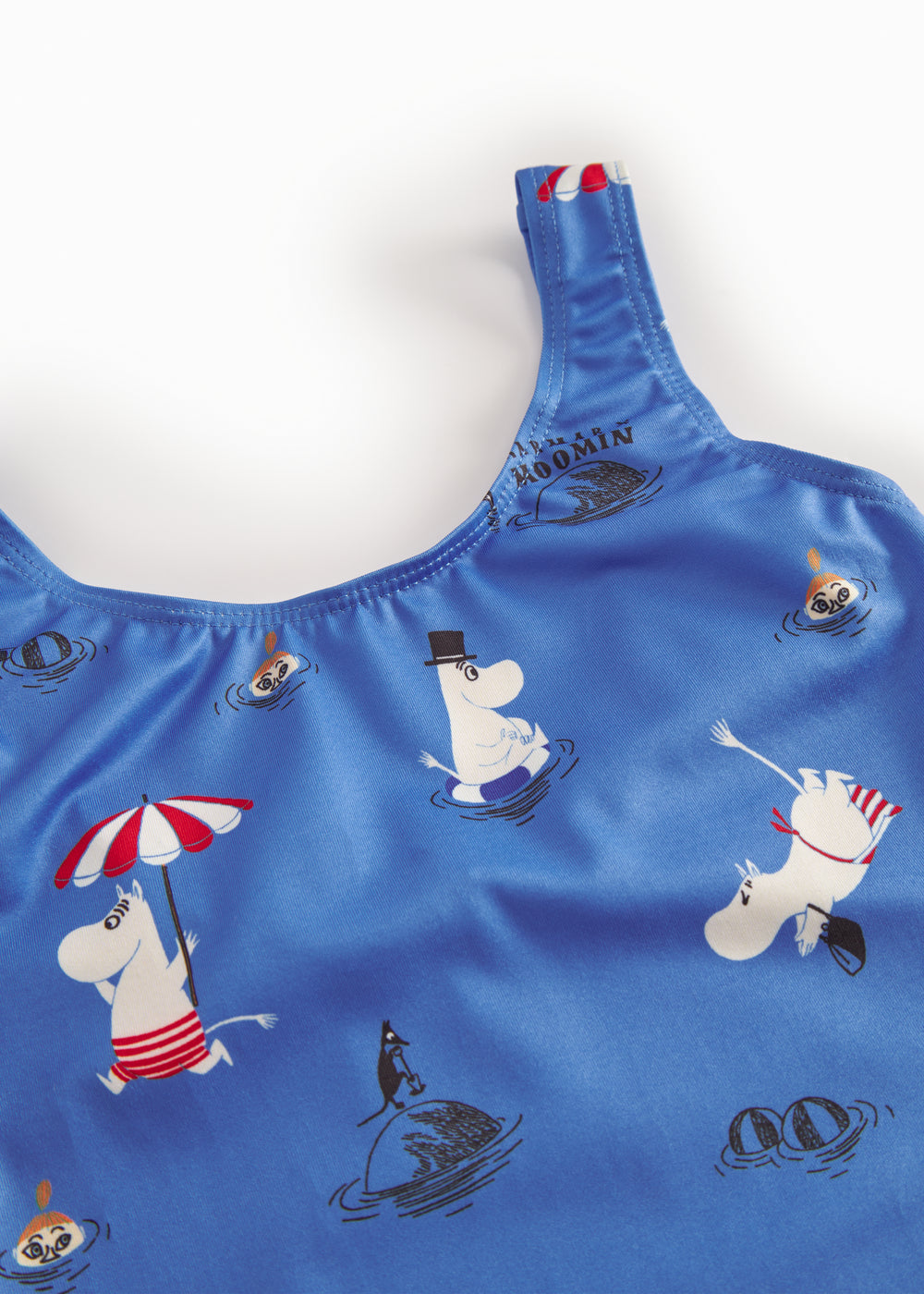 Blå badedragt til børn med Moomin print