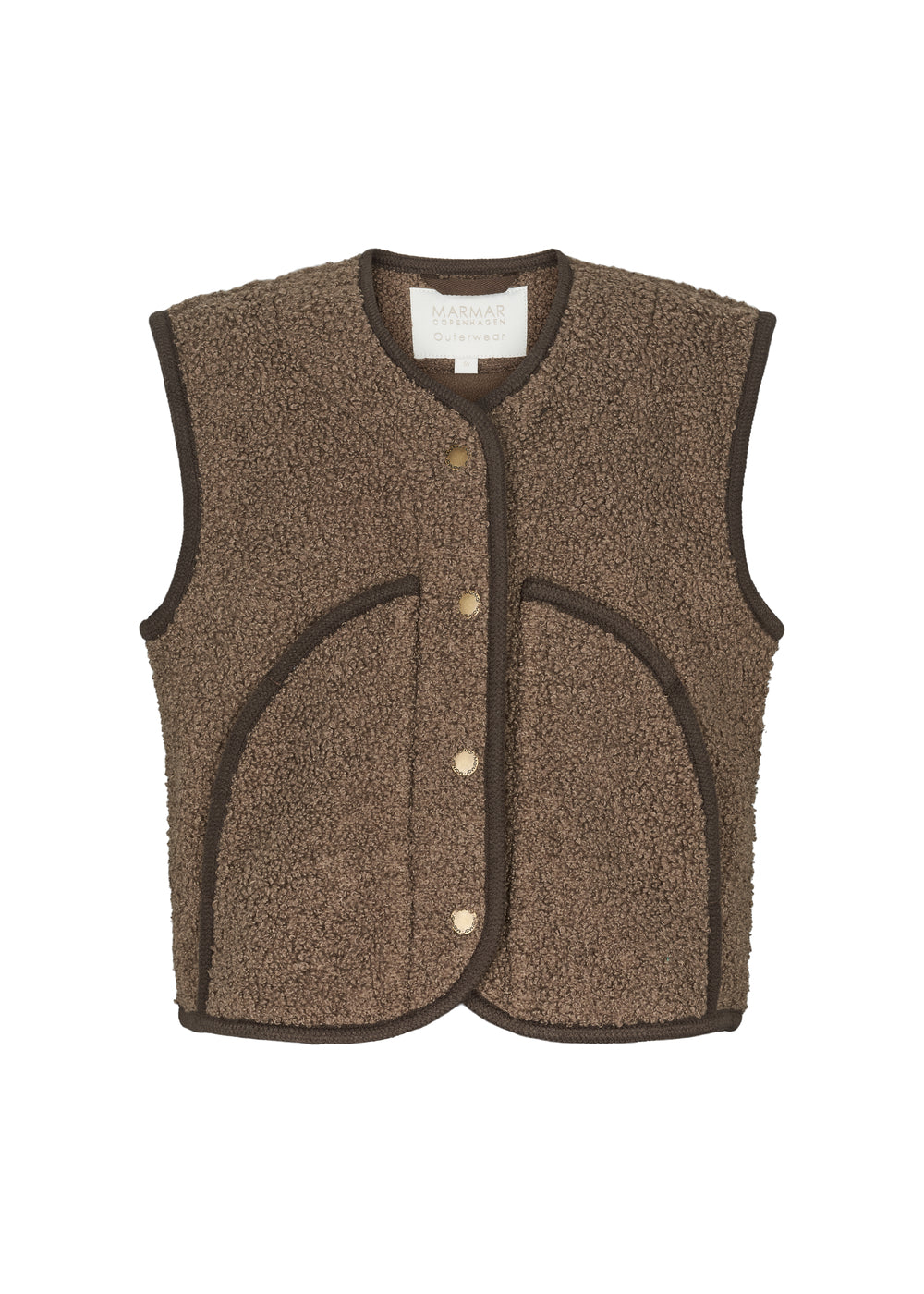 Brun teddyvest til børn set bagfra uden detaljer