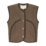 Brun teddyvest til børn set bagfra uden detaljer