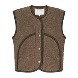 Brun teddyvest til børn set bagfra uden detaljer