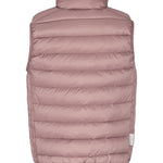 Rosa/mauve vatteret vest til børn med lynlås