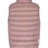 Rosa/mauve vatteret vest til børn med lynlås