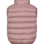 Rosa/mauve vatteret vest til børn med lynlås