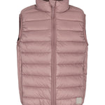Rosa/mauve vatteret vest til børn med lynlås
