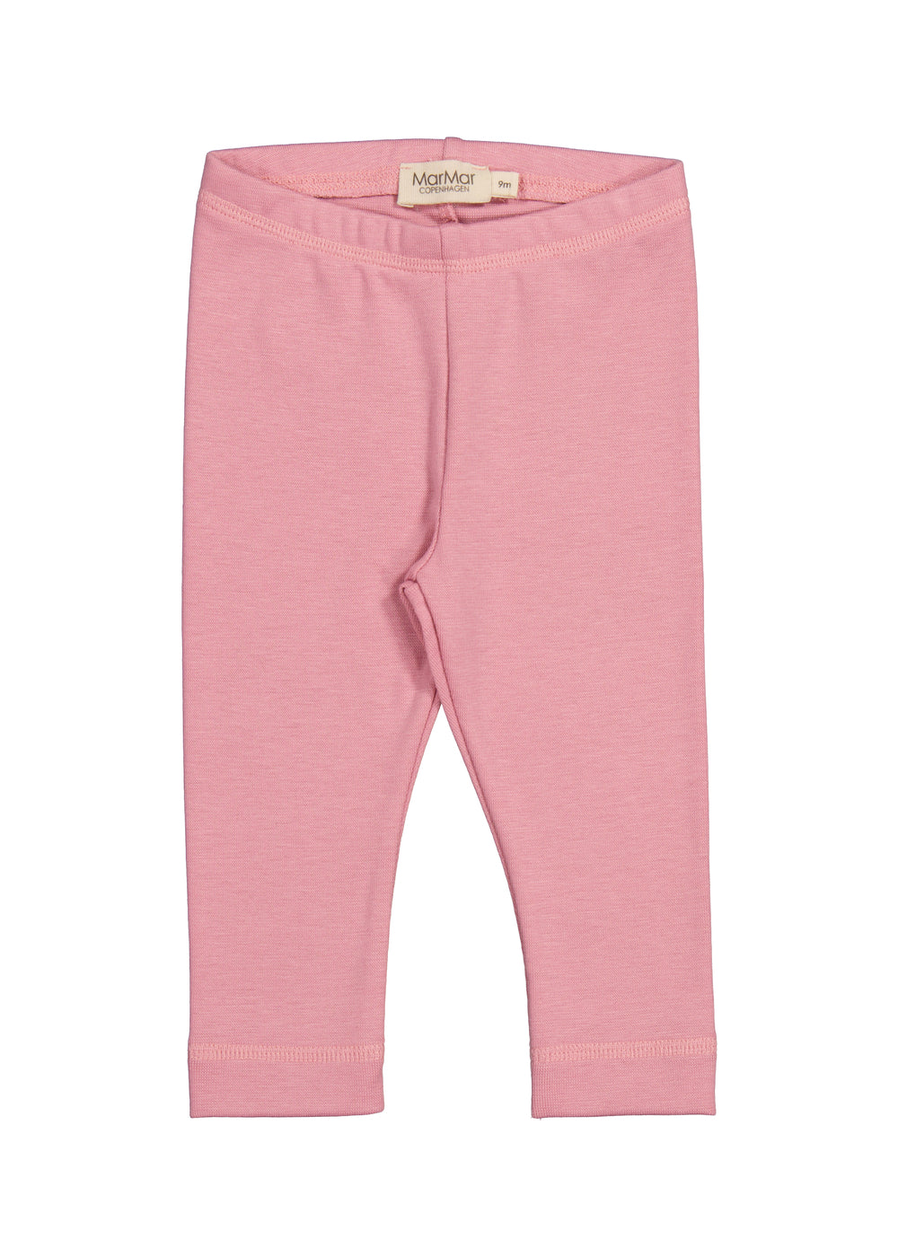 Lyserøde leggings med elastisk talje og MarMar-mærke ved livet