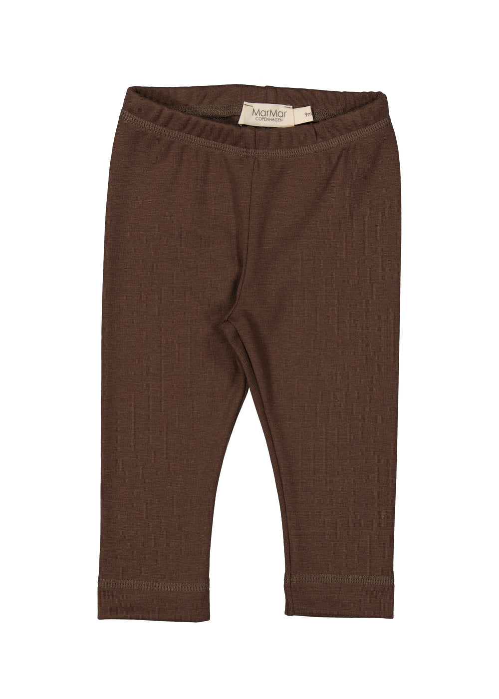 Brune leggings med elastisk taljelinning og lange ben