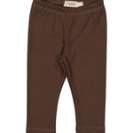 Brune leggings med elastisk taljelinning og lange ben
