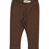 Brune leggings med elastisk taljelinning og lange ben