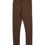 Brune leggings med bred elastik i taljen og lange ben