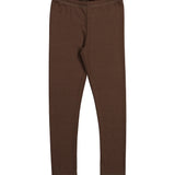 Brune leggings med bred elastik i taljen og lange ben