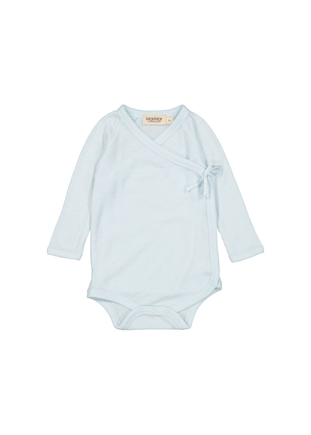 Lyseblå slå-om kropp til baby i merino