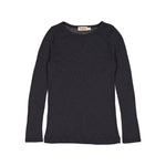Sort t-shirt til børn i merinould