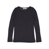 Sort t-shirt til børn i merinould